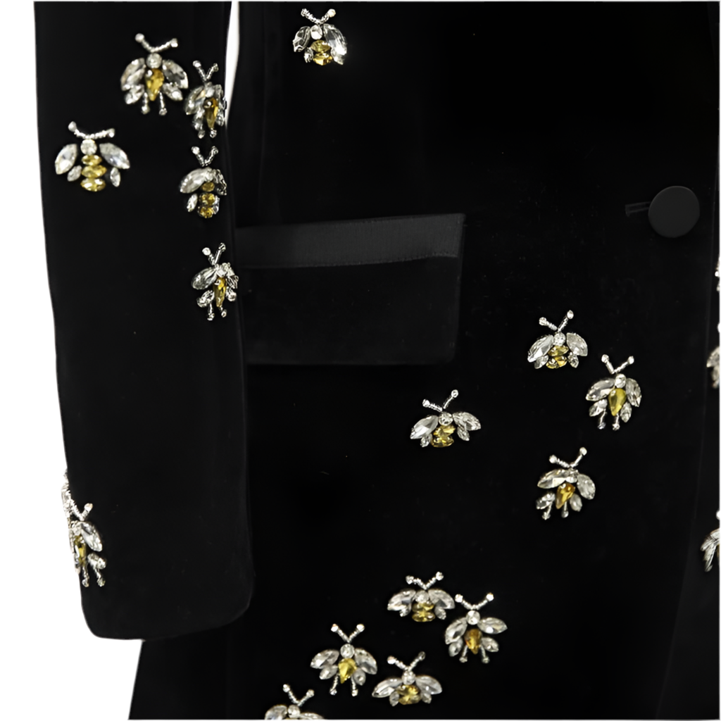 Black Velvet Crystal Blazer