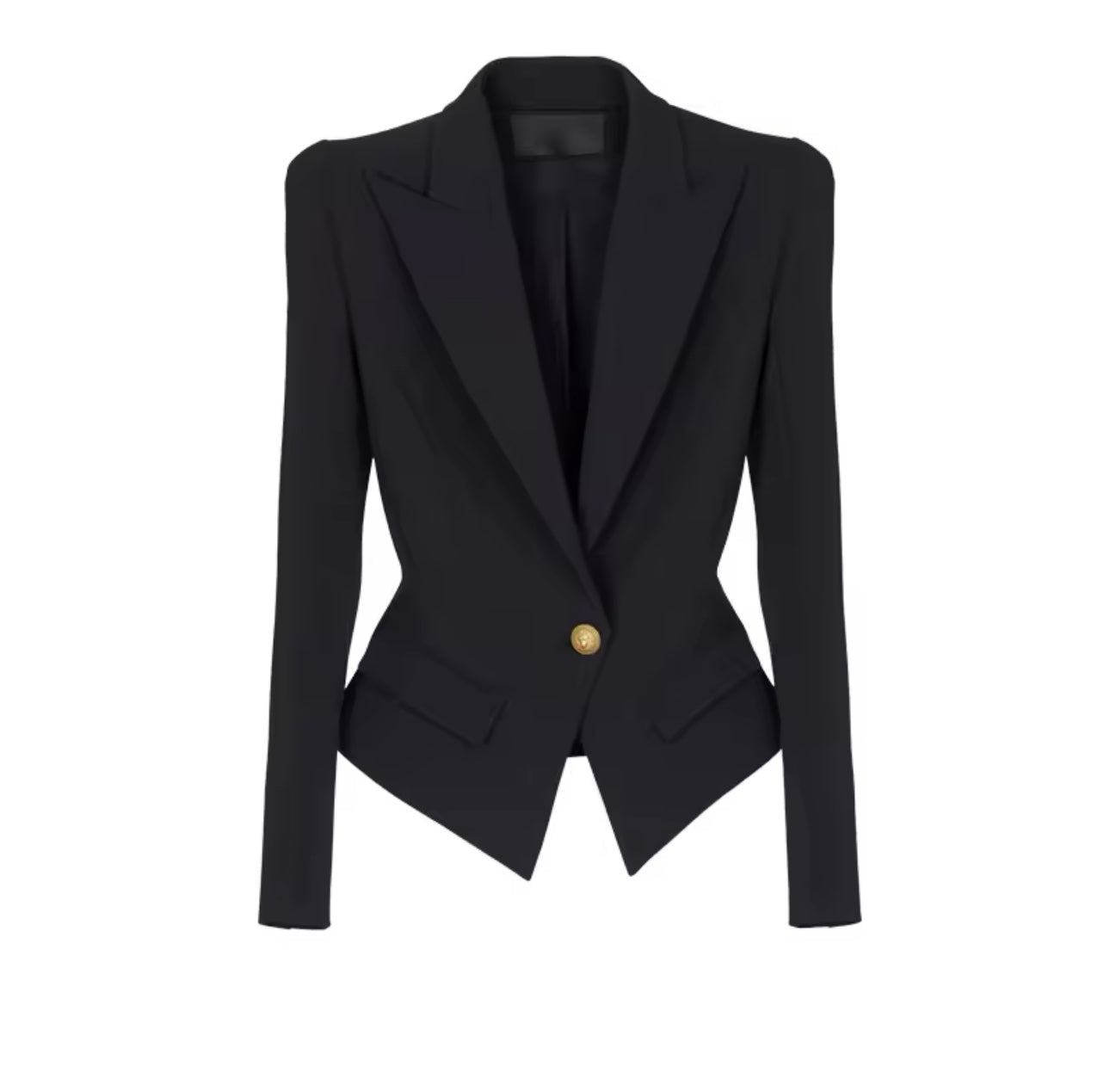 Black Tailored Single Button Blazer