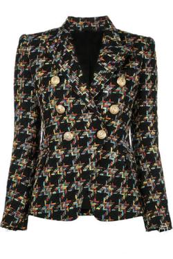Tweed Button Blazer