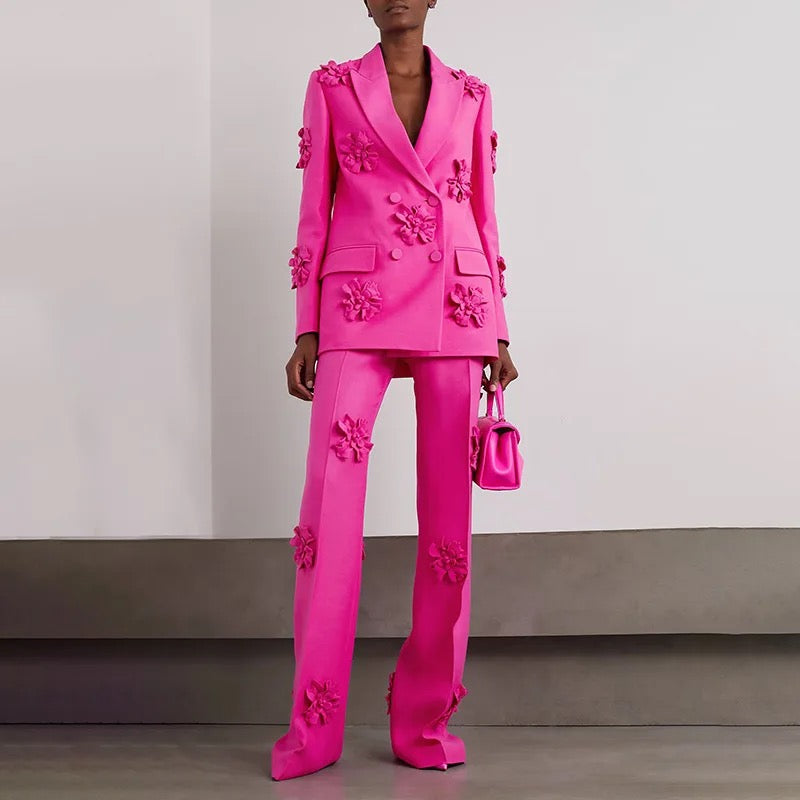 Alma Neon Pink Blazer & Pants Sets