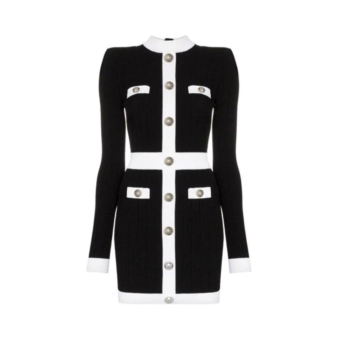 BLACK-WHITE BODYCON DRESS