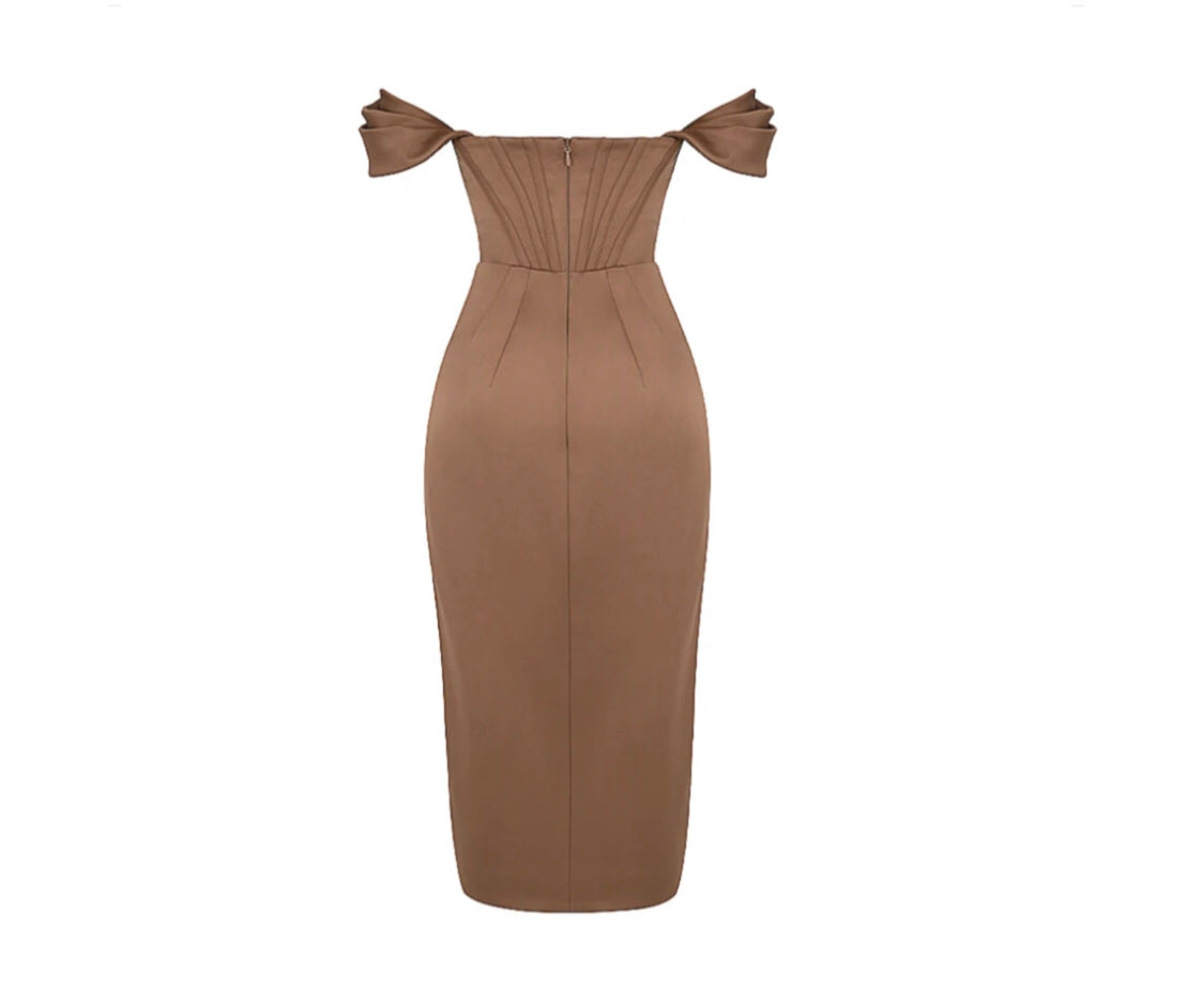 Off Shoulder Split Dress
