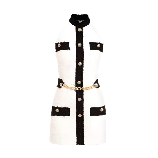 Tweed Halter Mini Dress