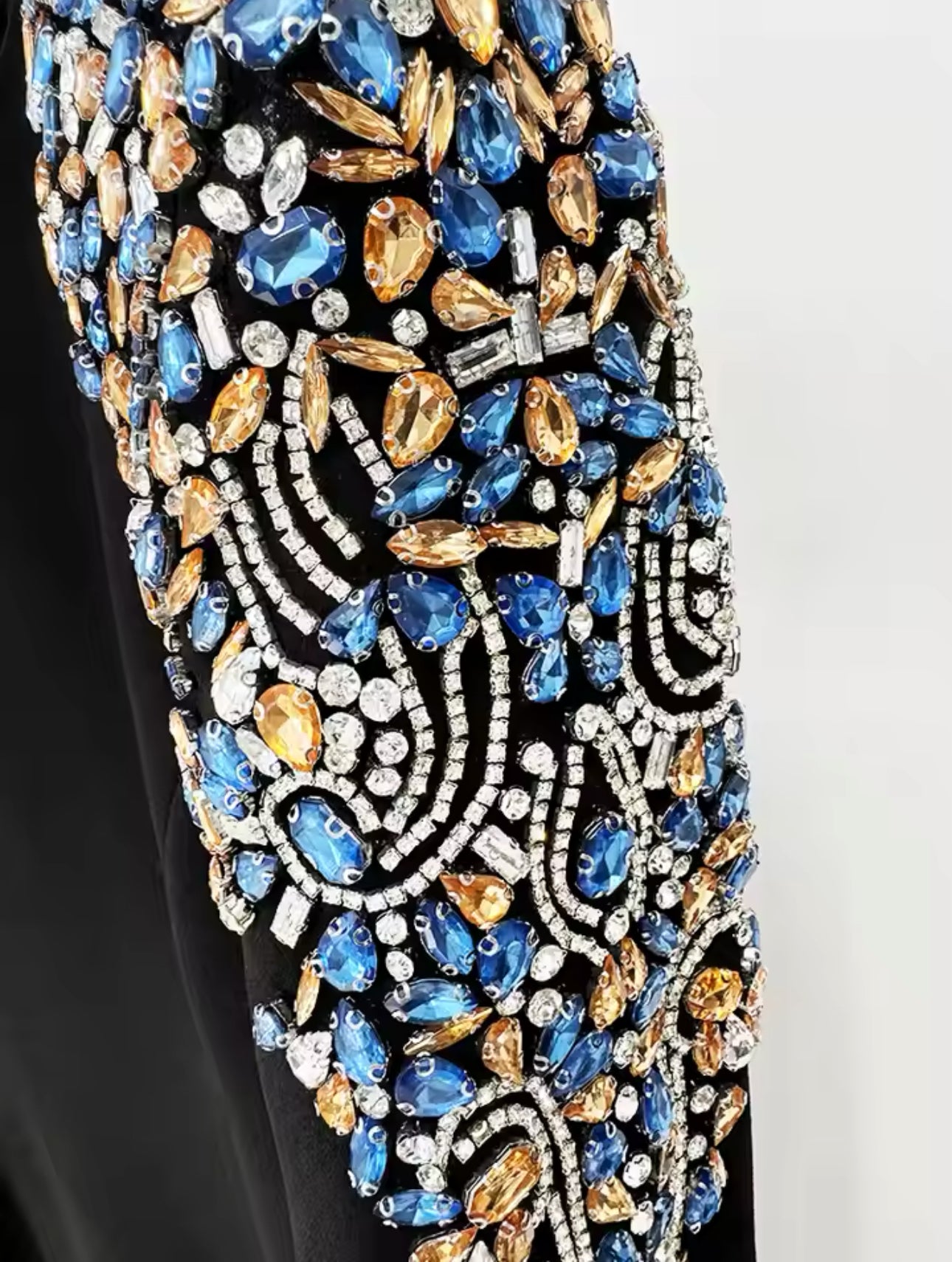 Black Crystal Midi Dress