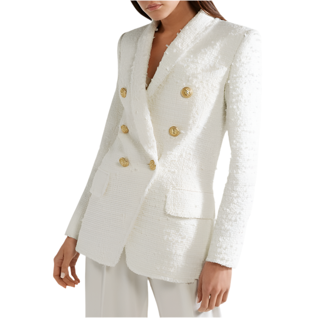 Tweed Double Breasted Blazer