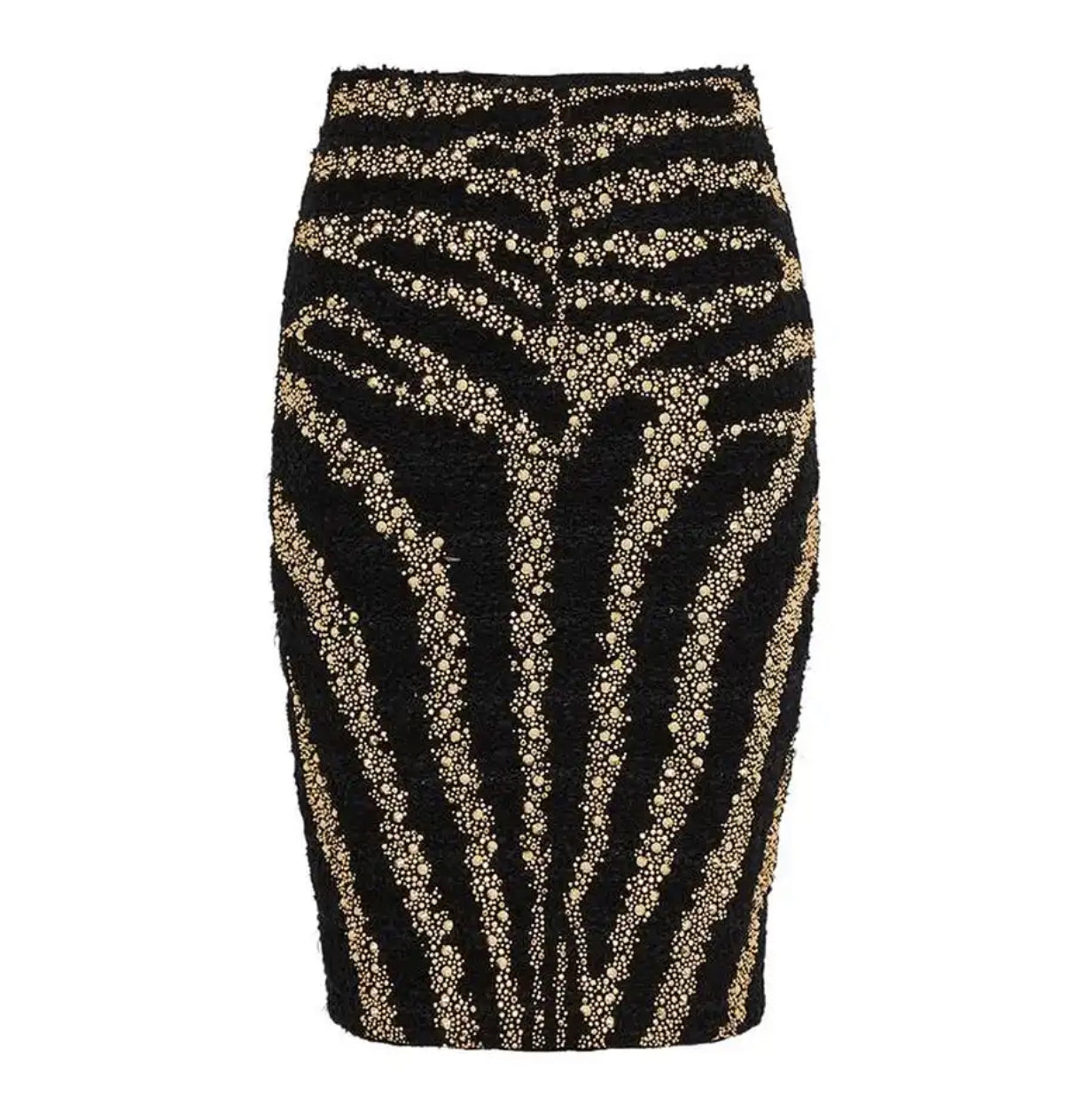 Embellished Gold Studs Knit Skirt