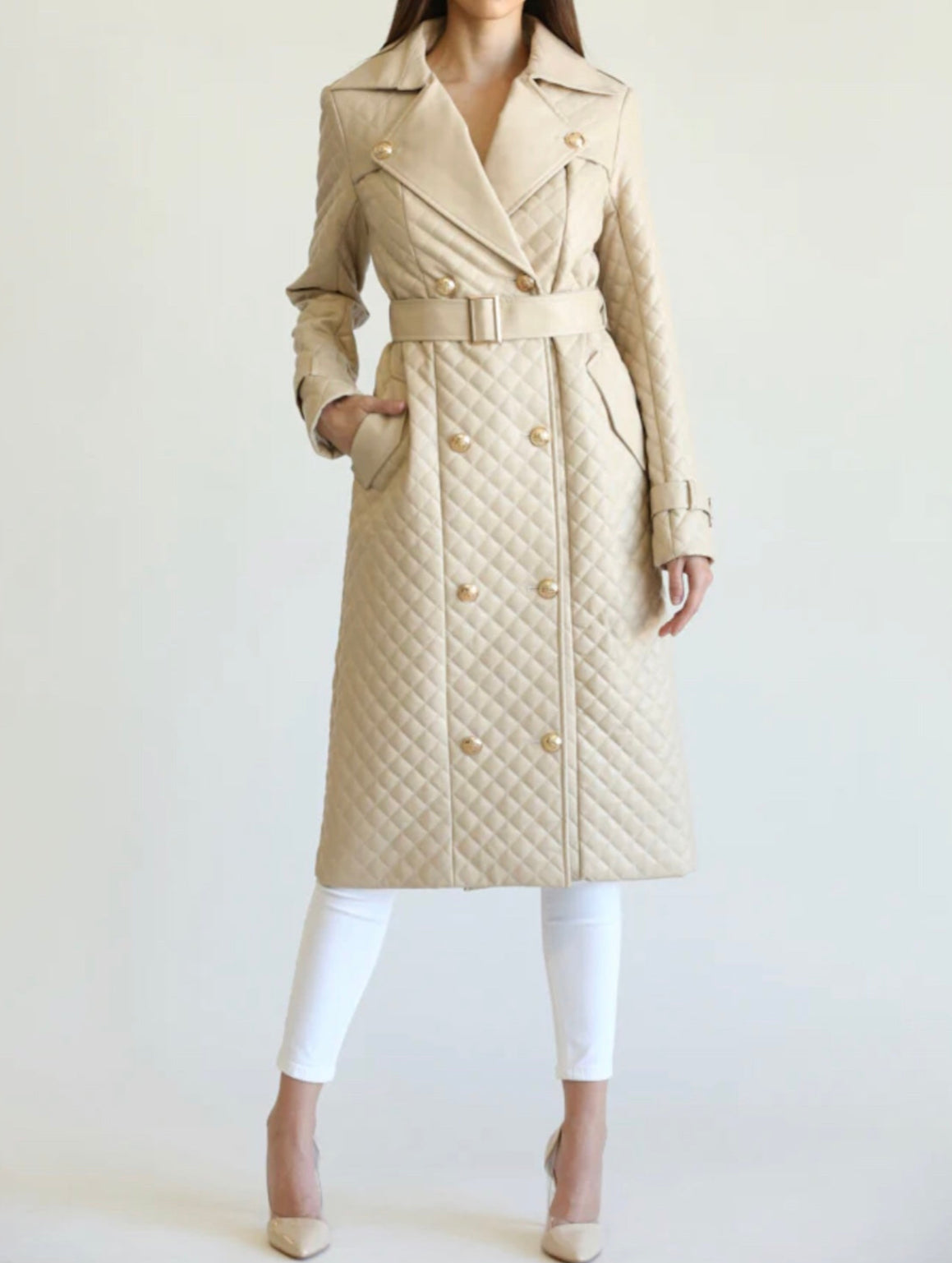 Alma Quilted Dress Trench Coat
