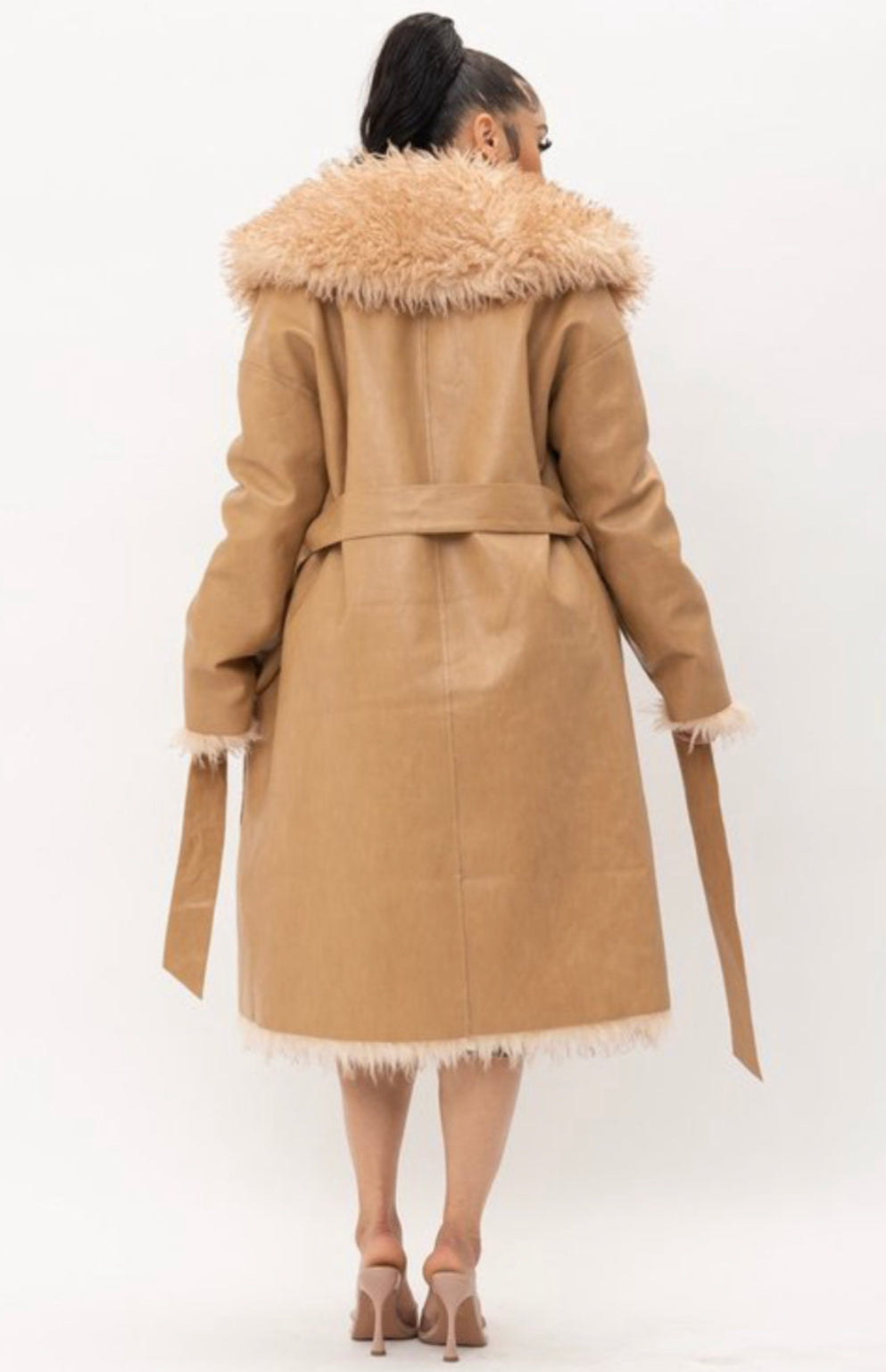 Alma Fur Reversible Taupe Coat