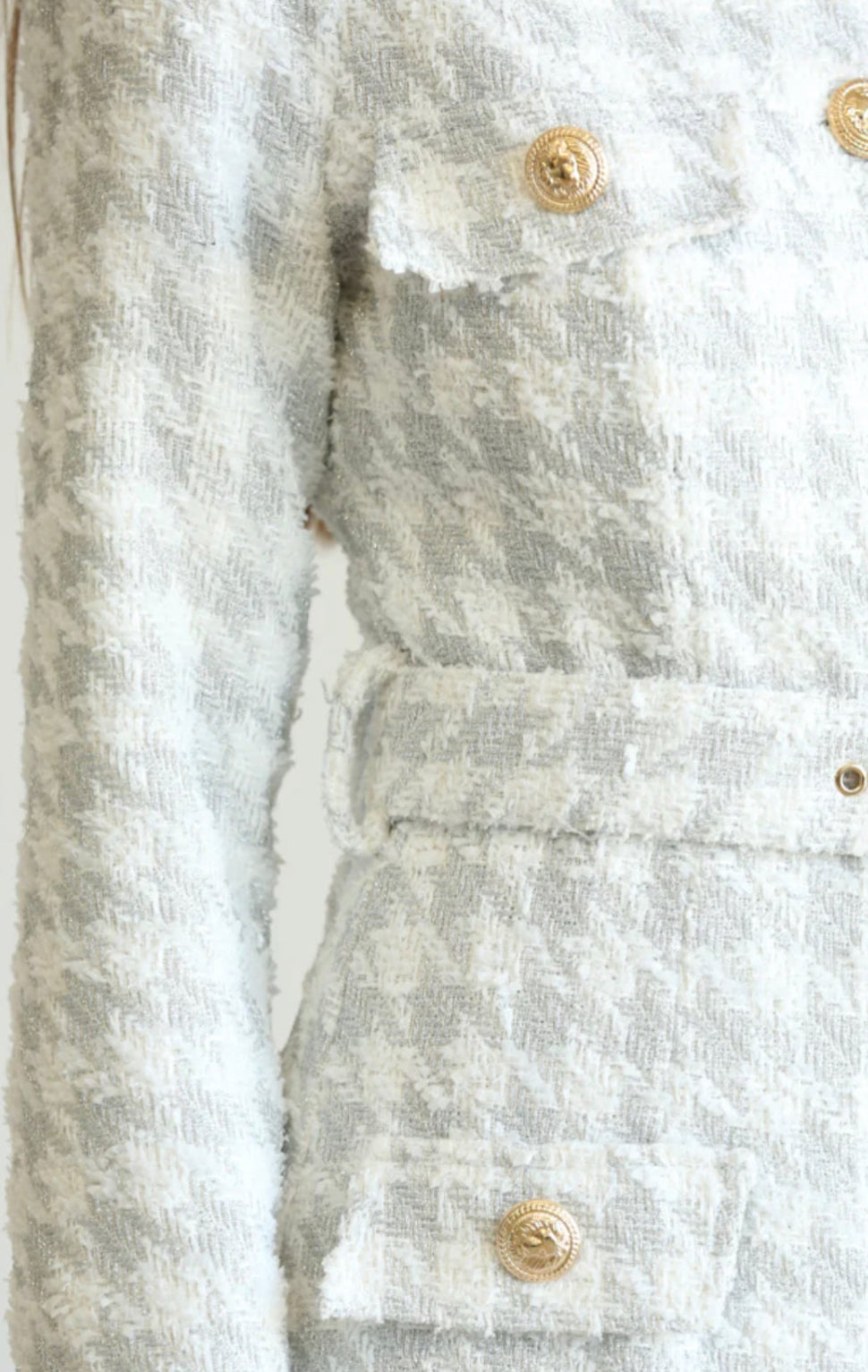 Alma Silver Tweed Dress