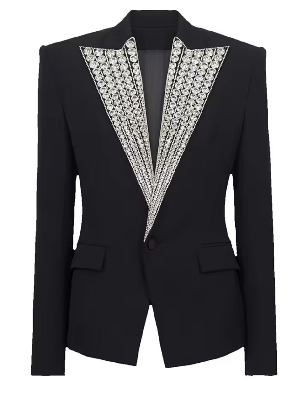 Abby Black Rhinestone Blazer
