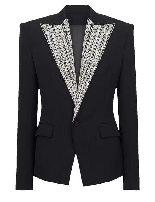 Abby Black Rhinestone Blazer