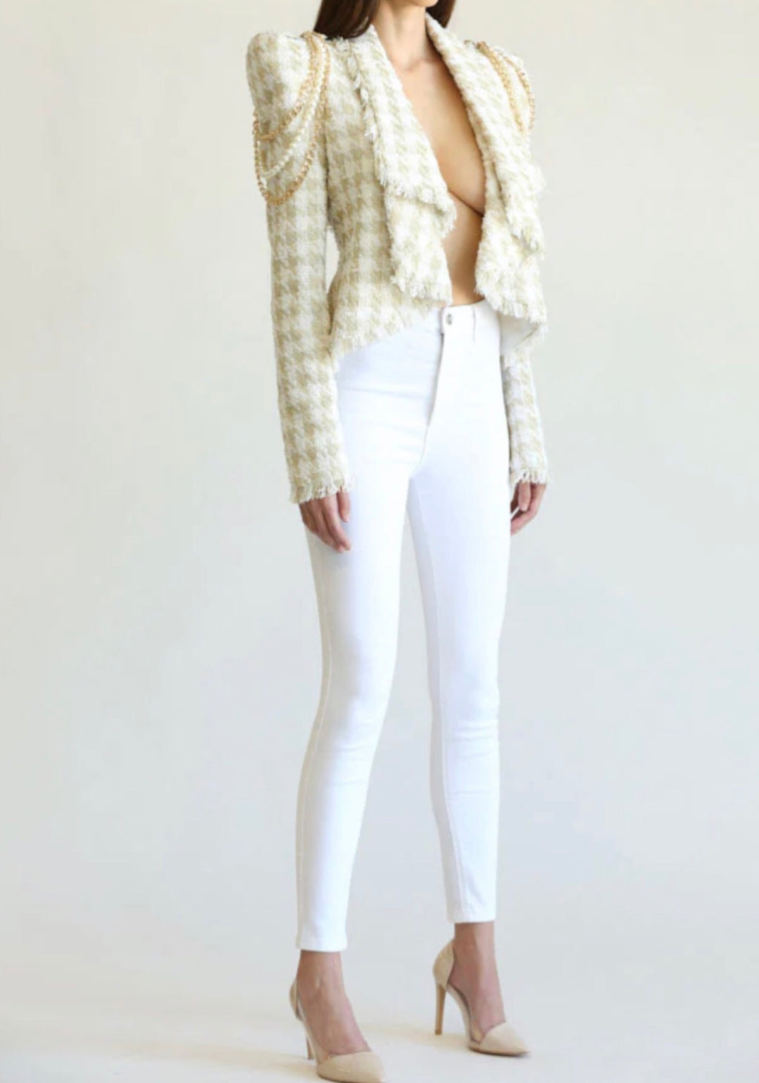 Alma Tweed Houndstooth Jacket