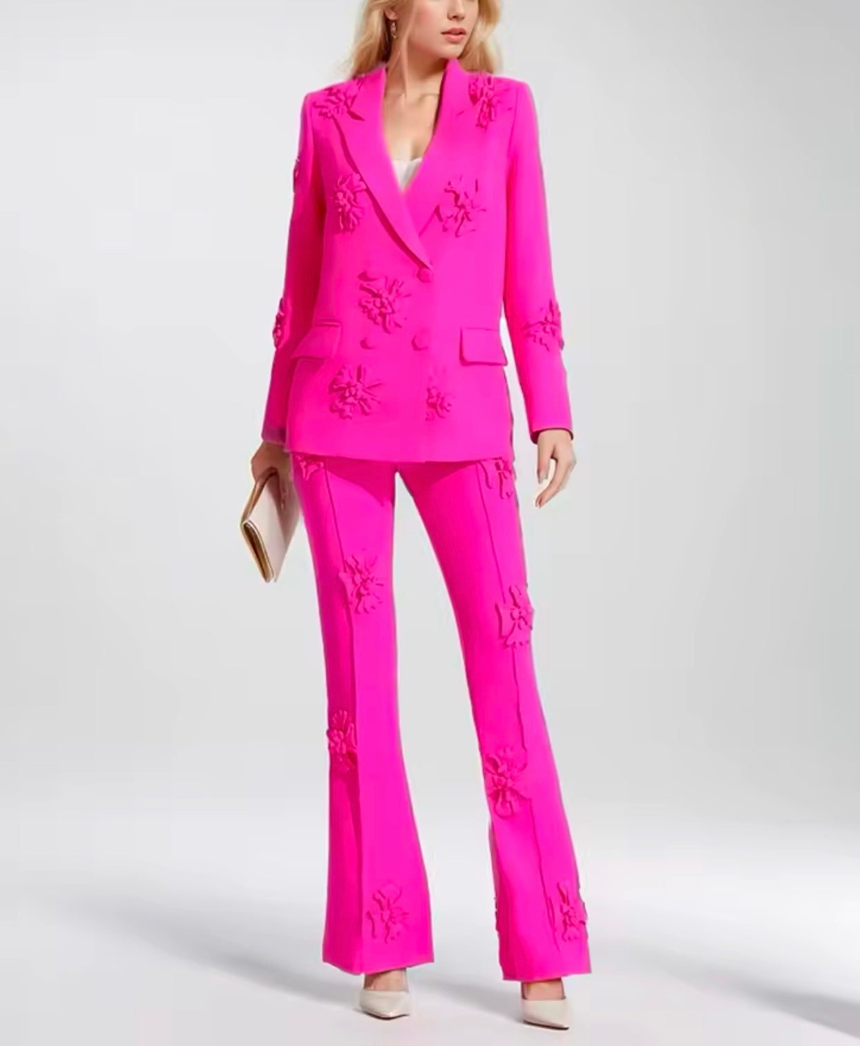 Alma Neon Pink Blazer & Pants Sets