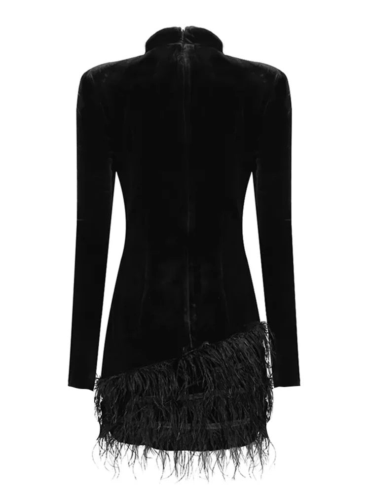 Black Crystal Mini Dress