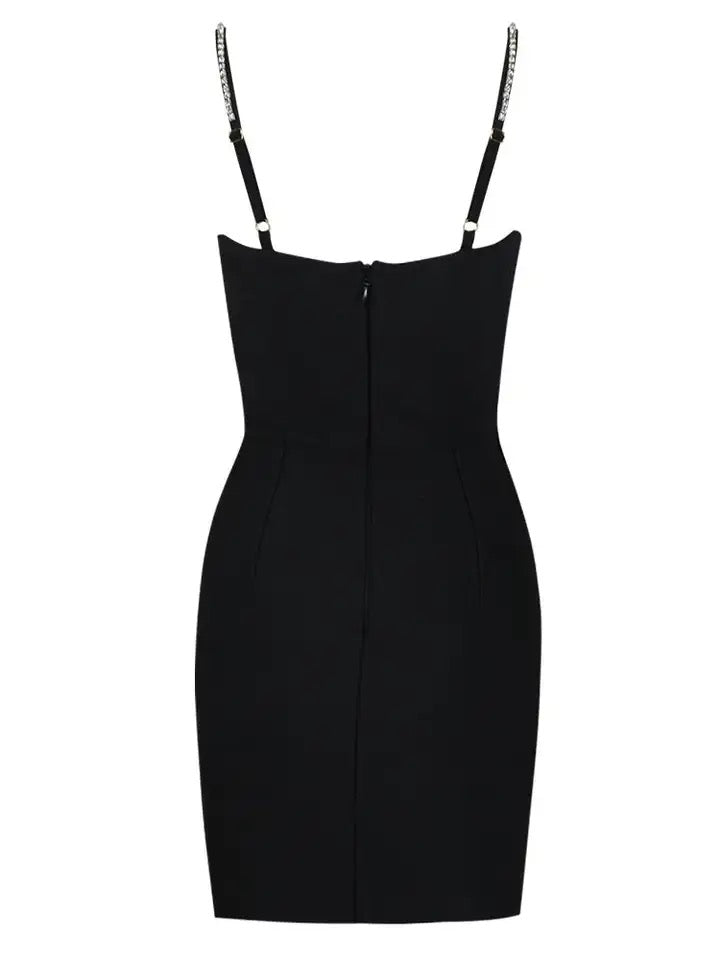 Crystal Black Cutout Mini Dress