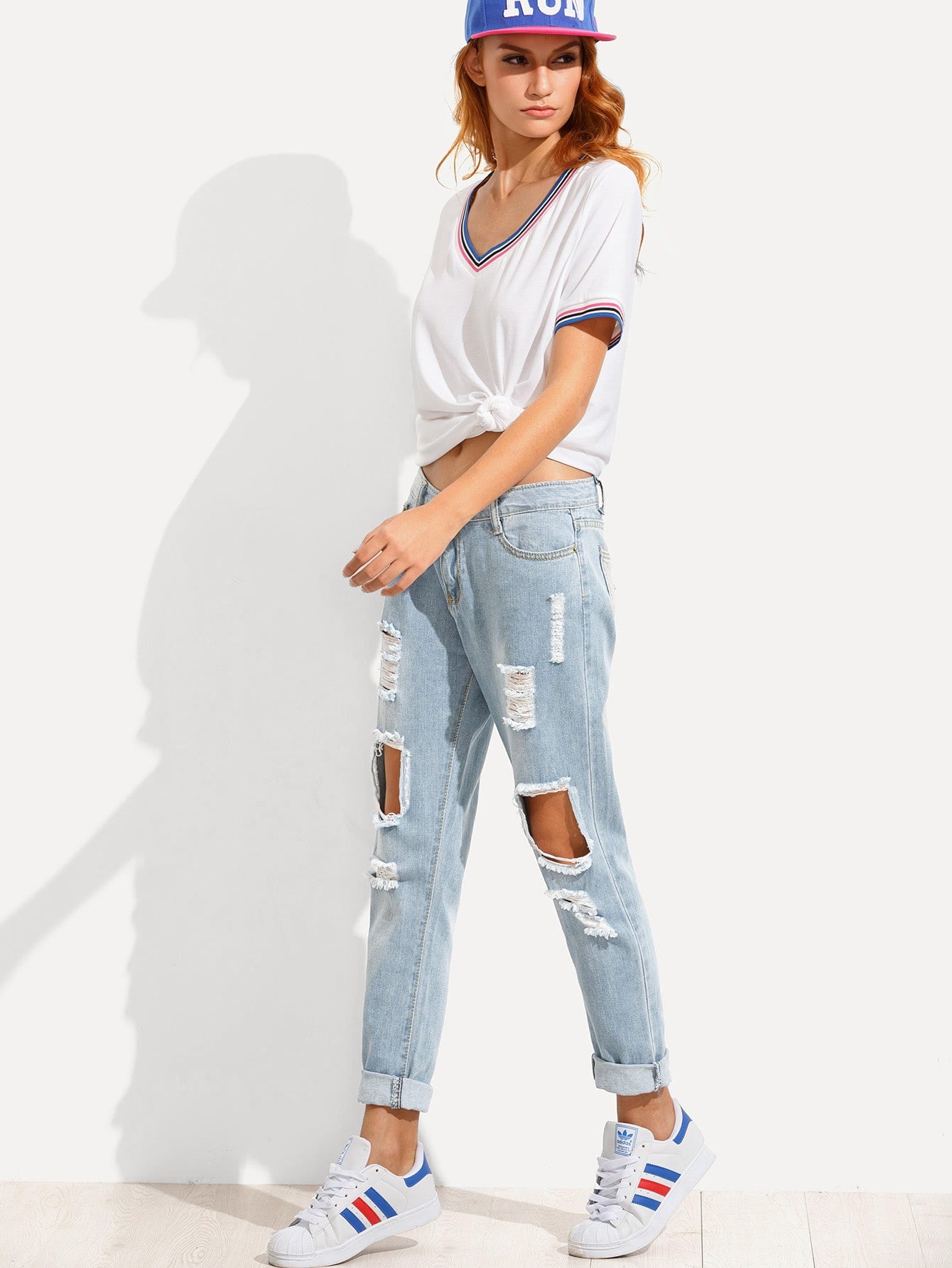 Distressed Irregular Jeans - spiffy-fashion-boutique