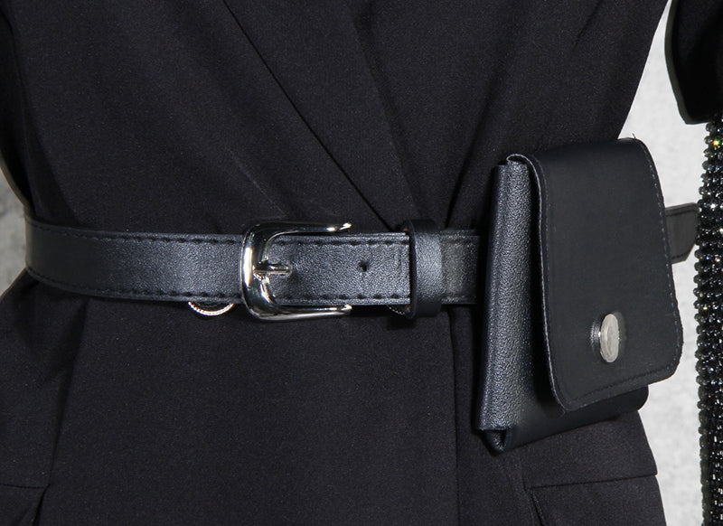 Diamonds Notched Long Sleeve Blazer Suit