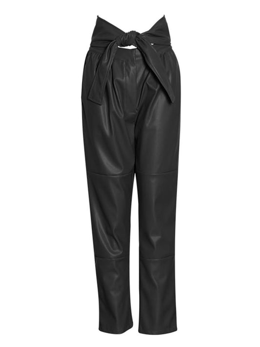 Leather Bowknot Trousers