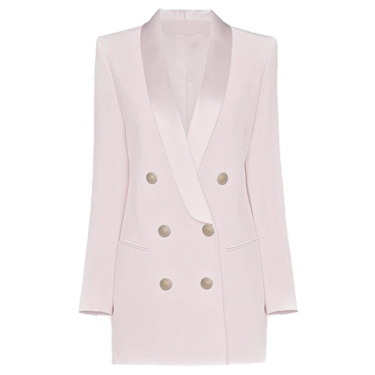 Satin Collar Blazer Dress