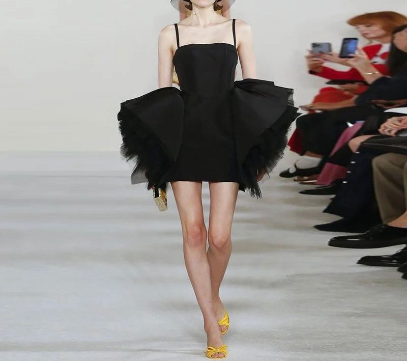 Black Drape Mini Dress