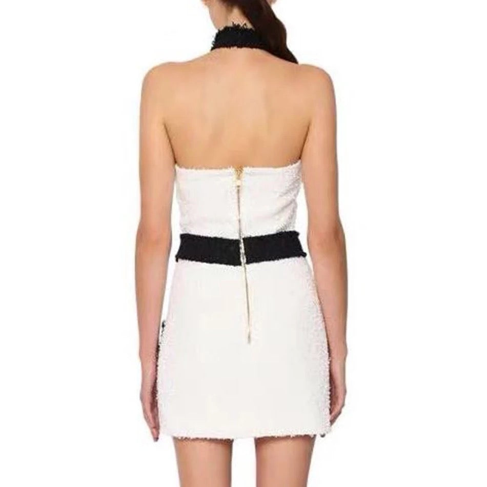 Tweed Halter Mini Dress