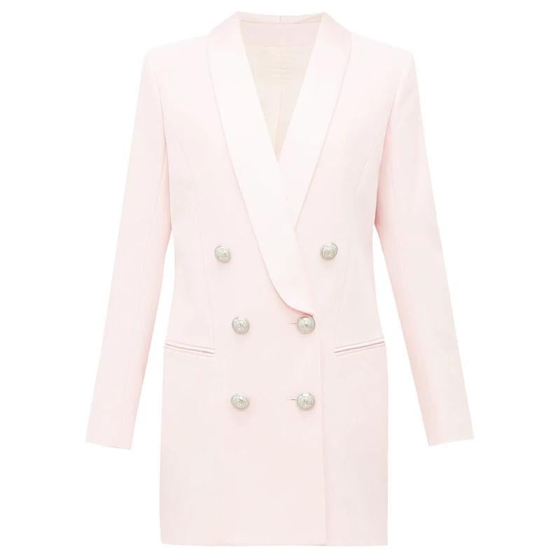 SATIN COLLAR BLAZER DRESS