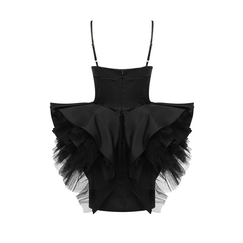 Black Drape Mini Dress